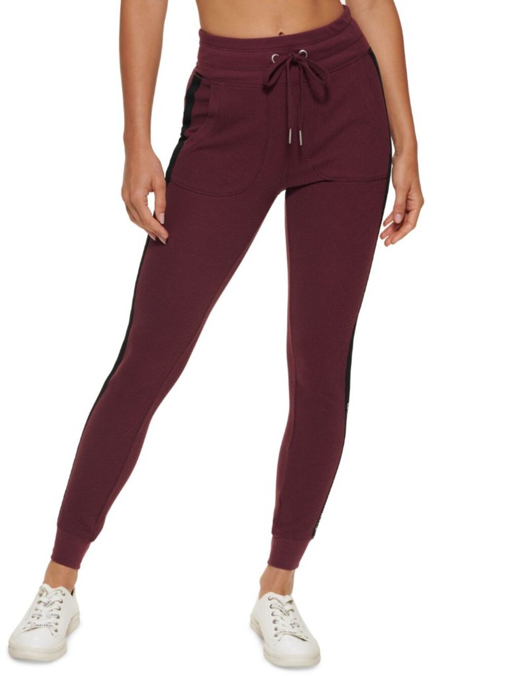 Calvin Klein Womens Performance Logo-Tape Thermal High-Waisted Leggings